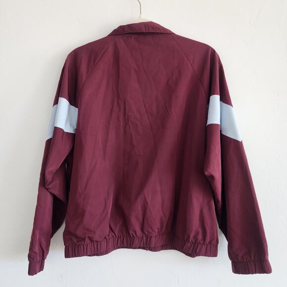 Forever 21 Crimson Maroon Lightweight Windbreaker Jacket Zip Up Size Large - Picture 3 of 6